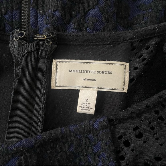 Anthropologie Moulinette Soeurs Larkin Dress, Navy/Black Size 2/Small - Picture 4 of 13